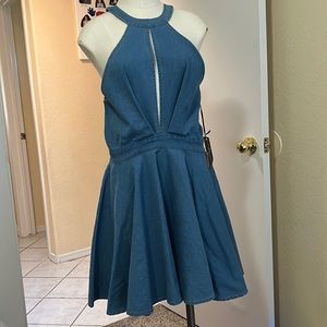 NWT Love University Large Denim Cut-Out Dress